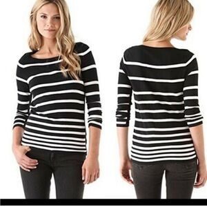 Rag & Bone Sara Sweater Top black & white Womens size Large